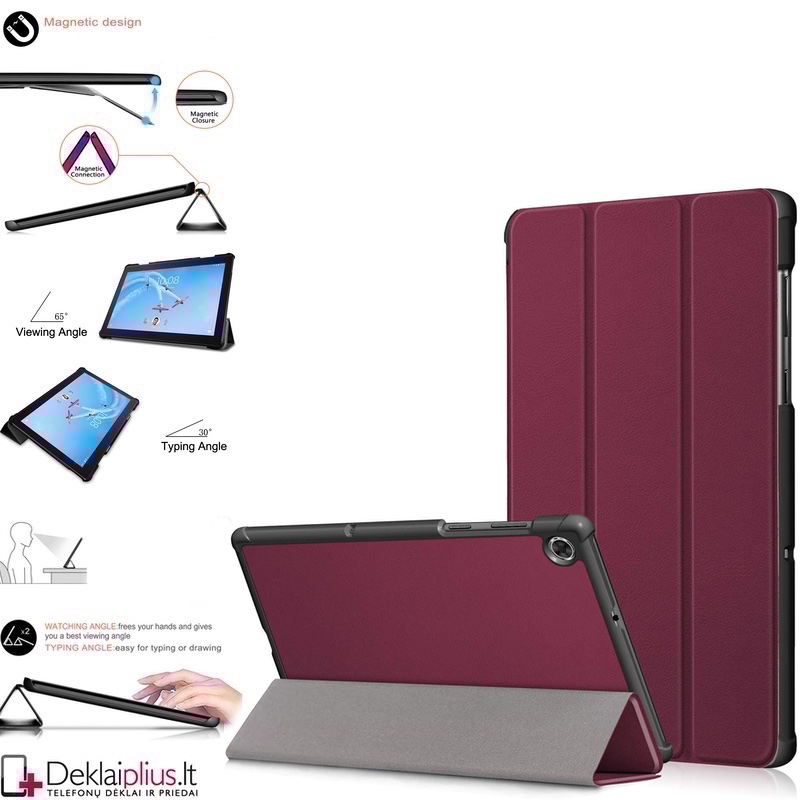 Dirbtinės odos atverčiamas dėklas - bordo spalvos (Lenovo tab m10 10.1 (3rd gen) (TB328FU-TB328XU) Dirbtinės odos atverčiamas dėklas - bordo spalvos (Lenovo tab m10 10.1 (3rd gen) (TB328FU-TB328XU)